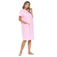 thumbnail image 4 of Casual Nights Women's Snap Front House Dress Short Sleeve Woven Duster Housecoat Lounger Sleep Gown, 4 of 5