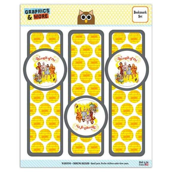 The Wizard of Oz Yellow Brick Road Set of 3 Glossy Laminated Bookmarks