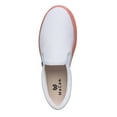 thumbnail image 4 of MaCae Unisex Canvas Slip On Fashion Shoe With Unique Sole, Travel Shoes, Casual Work Shoes, Comfy Sneakers, Canvas Slip On Sneakers - White Colored Band Pink/Skull Rocket, 11M/12W, 4 of 7