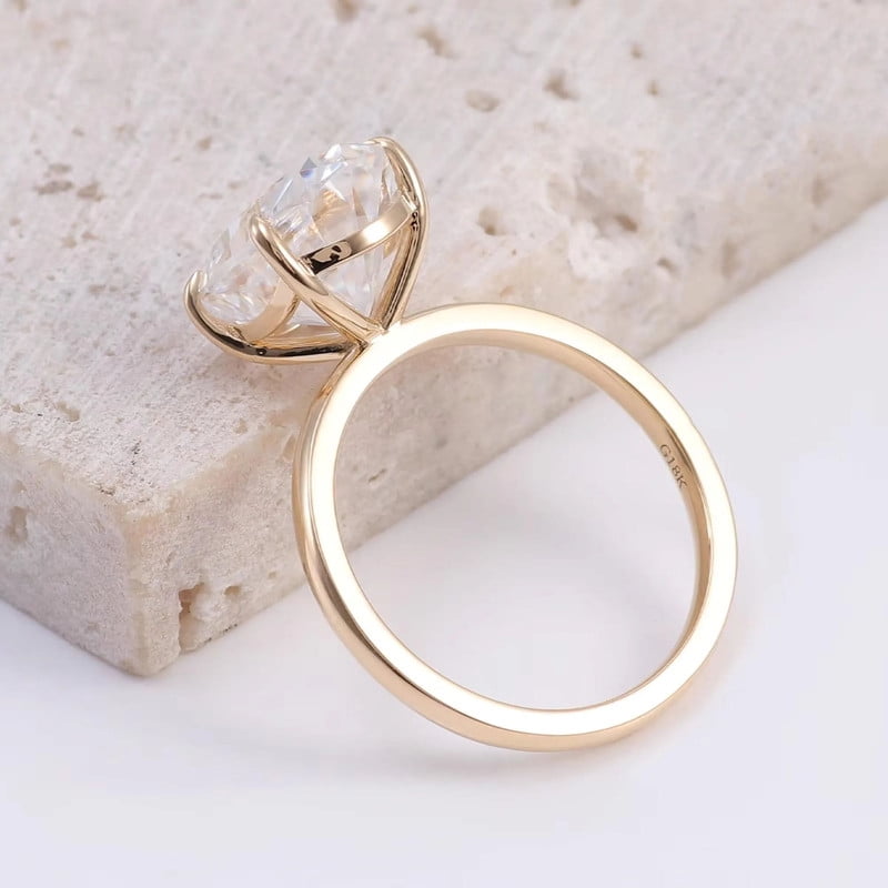 solitaire jewels 3.75CT Oval Moissanite Solitaire Engagement Ring For Women, 14K Yellow Gold
