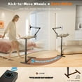 thumbnail image 5 of Overbed Bedside Table With Wheels,Adjustable Medical Home Bed Table,Rolling Tray Laptop Table,Mobile Standing Desk,Brown, 5 of 9