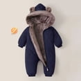 thumbnail image 7 of OJSFQUFP Baby Winter Fleece Lined Snowsuit Quilted Bear Ear Hooded Romper Full Zipper Warm Jumpsuit Outfit, 7 of 7