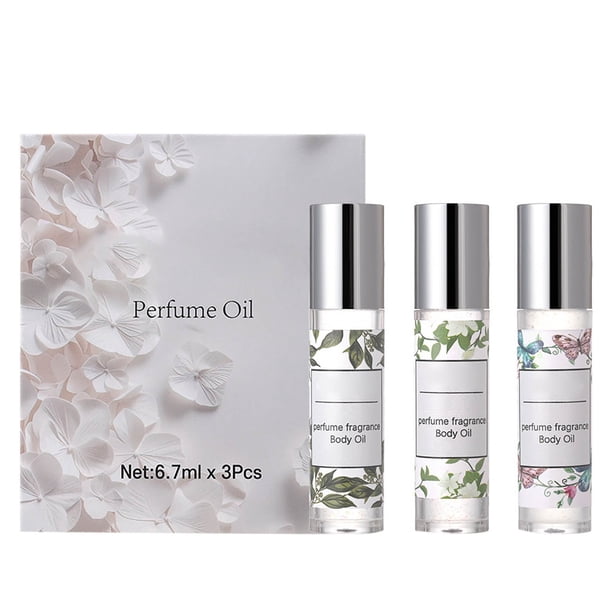 Body Roll On Perfume Long Lasting Floral Notes Portable Roll On Oil Encounter Perfume 3x6.7ml Total