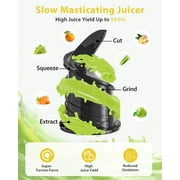 Juicer Machine with 4.35 Wide Mouth, Aeitto Cold Press Juicer Machine for Fruits and Vegetables, Slow Masticating Juicer Whole Fruit Juice Maker, High Juice Yield, Easy to Clean with Brush, Platinum