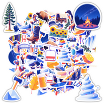 Adventure Stickers Nature Decals Travel Sticker Pack Outdoor Stickers for Laptops Suitcase Notebooks