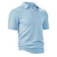 thumbnail image 2 of fatyb Mens V Neck Shirts with Collar Casual Short Sleeve Textured Tops Summer Pullover Tees for Men, 2 of 6