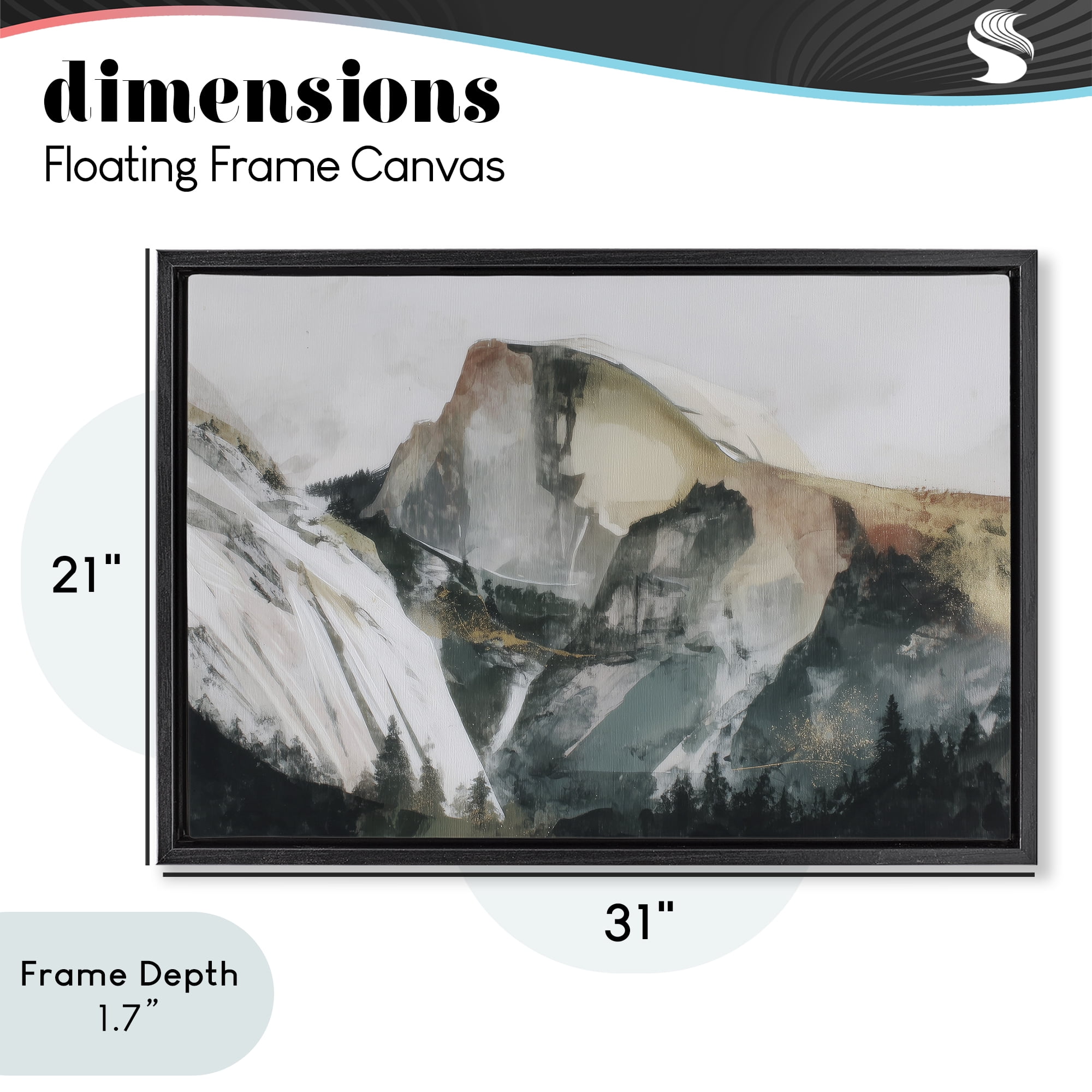 Stupell Industries Abstract Sierra Nevada Mountain Black Framed Floater Canvas Wall Art, design by Chromatic Storm Studio