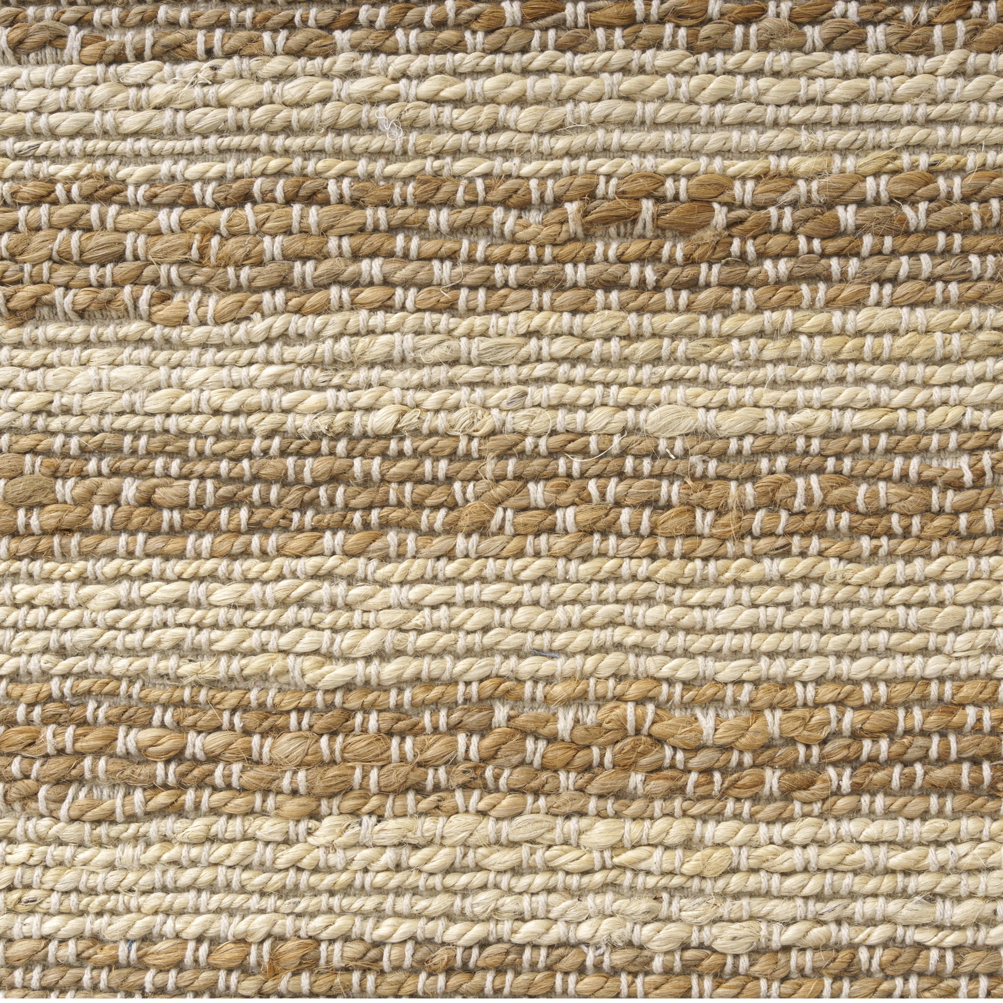 Ox Bay Ollie Striped Farmhouse Jute Hand-Woven Indoor Runner Rug, White/Natural, 2'6" x 7'9"