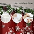 thumbnail image 4 of Christmas Balls Shower Curtain, Fir Branches Waterproof Fabric Bathroom Winter Red Shower Curtain Set with 12 Hooks 72"X72", 4 of 6