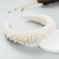thumbnail image 1 of Diademas para el cabello de mujer, diademas de perlas blancas para niñas, diadema acolchada negra, accesorios para el cabello con perlas, diseño elegante, 1 of 5