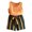 Yellow, variant on Vedolay Two Piece Sets For Girls Kids Girl Ribbed Short Sleeve T-shirt Top + Striped Shorts Summer Outfits,Black 3-4 Years