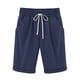 thumbnail image 1 of Bermudas rizadas hasta la rodilla con cintura elástica y cordón para mujer, pantalones cortos de verano para ser, 1 of 1