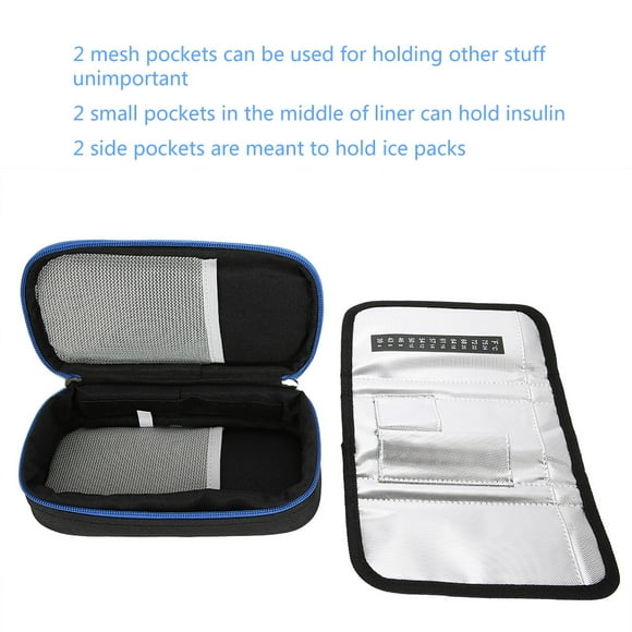 Insulin Case Insulin Bag Portable Diabetic Insulin Organizer Cooler Bag Care Case For Traveling Black