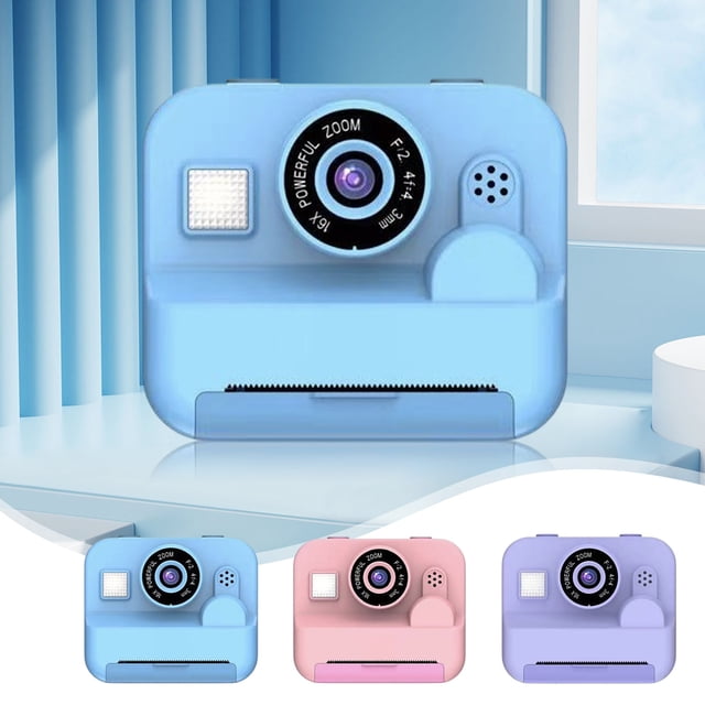 Cagogo under $5 3Pcs Instant Print Camera, Kid's Printing Camera Instant Print, 2.4 Inch Screen HD Lens 24 Megapixel, Lightweight Portable Camera With Flash,Children'sToyCamera Photo Printer