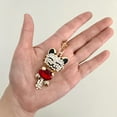 thumbnail image 3 of Wrapables Crystal Bling Key Chain Keyring with Tassel Car Purse Handbag Pendant, Ruby Kitty, 3 of 7