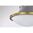 thumbnail image 5 of Nuvo Lighting Lafayette 3 Light Pendant - 18 Inches - Gray Finish with Natural Brass Accents and White Opal Glass, 5 of 17