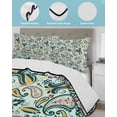 thumbnail image 4 of Quilts Queen Size, Boho Sage Green Floral Soft Comforter Bedding Set for Bed, Farmhouse Botanical Vintage Paisley Flower Lightweight Quilted Bedspread with Pillow Cover(2 Pieces), 90x96 Inch, 4 of 6