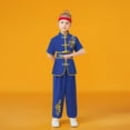 thumbnail image 2 of Boys Outfit Traditional Chinese Arts Satin Tracksuit Unisex Childrens Wushu Training Set, 2 of 3
