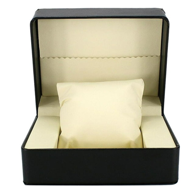 justharion Black PU Leather Single Slot Watch Bangle Case Wristwatch Box Organizer Gift