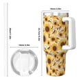 thumbnail image 4 of Goofa Brown Leaf Pattern Sunflower Print 40oz Ice Bully With Handle And Straw Stainless Steel Vacuum Insulated Cup And 2 In 1 Straw Lid, 4 of 8
