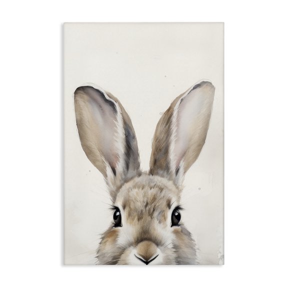 Stupell Industries Peeking Rabbit Eyes Animals & Insects Painting Gallery Wrapped Canvas Art Print Wall Art, 16 x 24