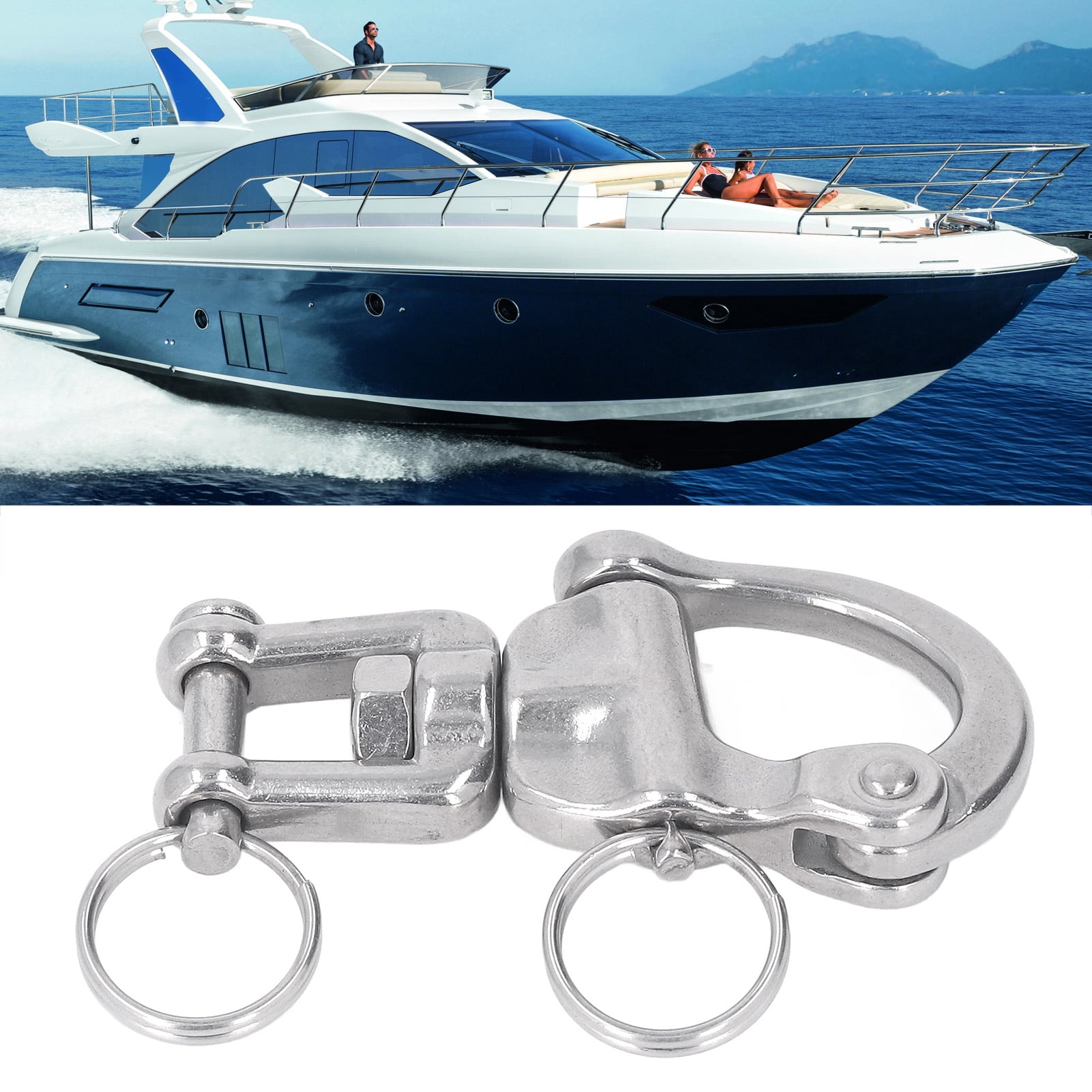 Manille Pivotante Marine En Acier Inoxydable 316 - Mousqueton à Emerillon Robuste 70mm Pour Bateau, Voilier, Escalade, Remorques Et Camions