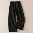 thumbnail image 2 of Diufon Wide Leg Pants for Women Solid Color Side Split Lounge Pants Casual Elastic Waist Straight Pants, 2 of 5
