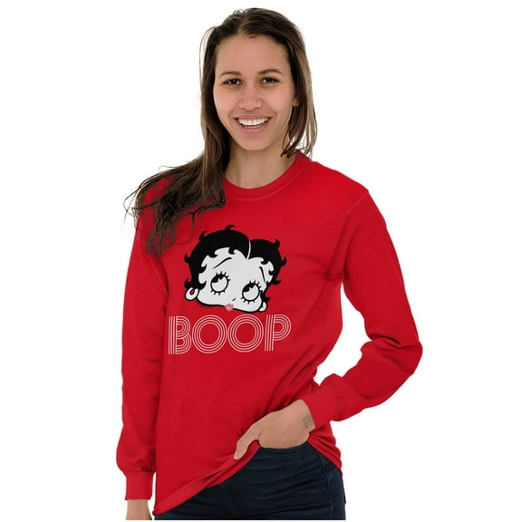 Retro Betty Boop Cartoon Character Women Plus Size Long Sleeve Tee Brisco Brands 2X
