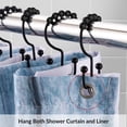thumbnail image 4 of Siaomo Shower Curtain Hooks Rings, Premium Stainless Steel Rustproof Double Glide Shower Hooks for Bathroom Shower Rods Curtains,Double Hooks-Set of 12, Black, 4 of 10