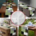 thumbnail image 5 of Burlap Table Runner 90 Inches Long,Green Color Block Abstract Geometric Non-Slip Kitchen Table Runners for Dining Room Everyday Use Party Table Decorations Minimalist Style, 5 of 9