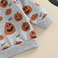 thumbnail image 4 of Toddler Baby Girl Boy Halloween Outfit Pumpkin Crewneck Sweatshirt Long Sleeve Shirts Top and Pants Set Fall Winter Clothes, 4 of 7