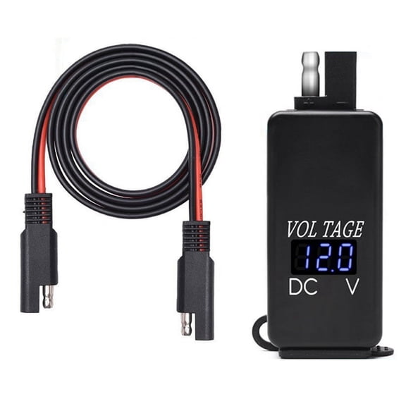 2024 TOP! SAE to USB Adapter with Voltmeter Motorcycle Quick Disconnect Plug Waterproof Dual Charger for Smart Phone