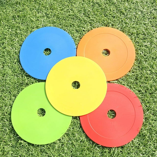 Langgg 10Pcs Flat Cones Non Slip Training Spot Markers for Boxing Baseball Soccer Blue