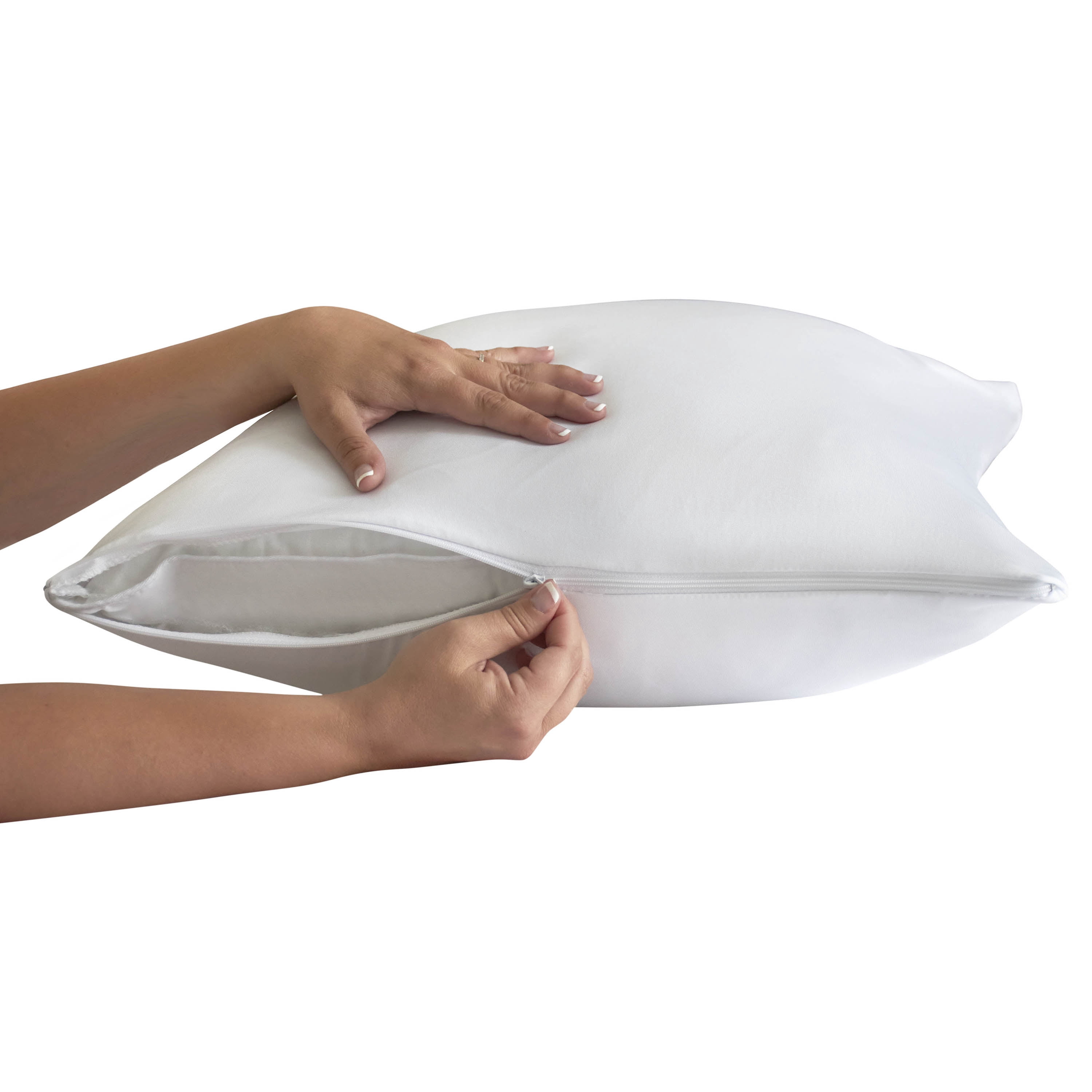Mainstays Jersey Soft Bed Pillow Cover Protector, King - Durable Zippered Closure