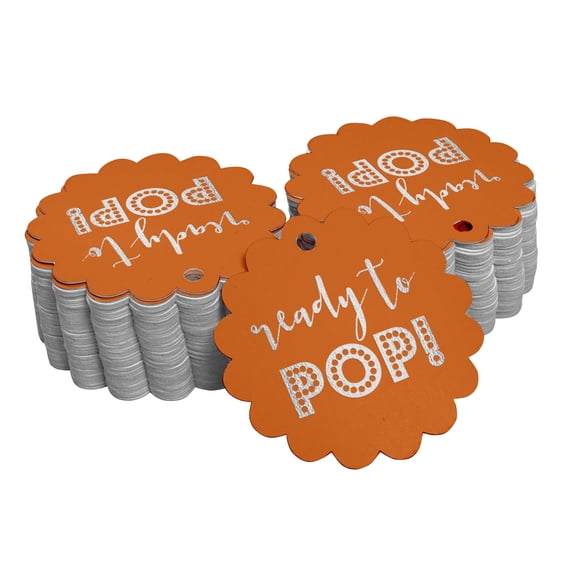 Inkdotpot Pack Of 50 Real Silver Foil Paper Tags Ready To Pop Baby Shower Favor Hang Tags