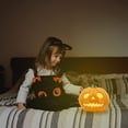 thumbnail image 5 of Opehuo Halloween Pumpkin Lantern Decor with Spooky Face-Plastic Hollowed-out Pumpkin Lights Statue for Front Porch,Party,Front Door,Vintage Classic Pumpkin Lights For Fireplace Mantle,K, 5 of 6