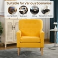 thumbnail image 5 of Modern Accent Chair Single Sofa, Comfy Fabric Upholstered Arm Chair Living Room with Solid Wood Feet for Living Room,Bedroom(Yellow), 5 of 7
