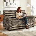 thumbnail image 4 of Psesaysky Striped Leopard Print 2 Seat Recliner Cover Reclining Sofa Cover Elastic Recliner Cover Full Coverage Waterproof, 4 of 7