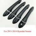 thumbnail image 2 of Furulu Glossy Black Carbon Fiber Look Door Handle Covers Trims For 2011-2014 Hyundai Sonata, 2 of 5