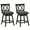 Black, variant on Gymax Set of 2 Barstools Swivel Counter Height Chairs w/Rubber Wood Legs Black
