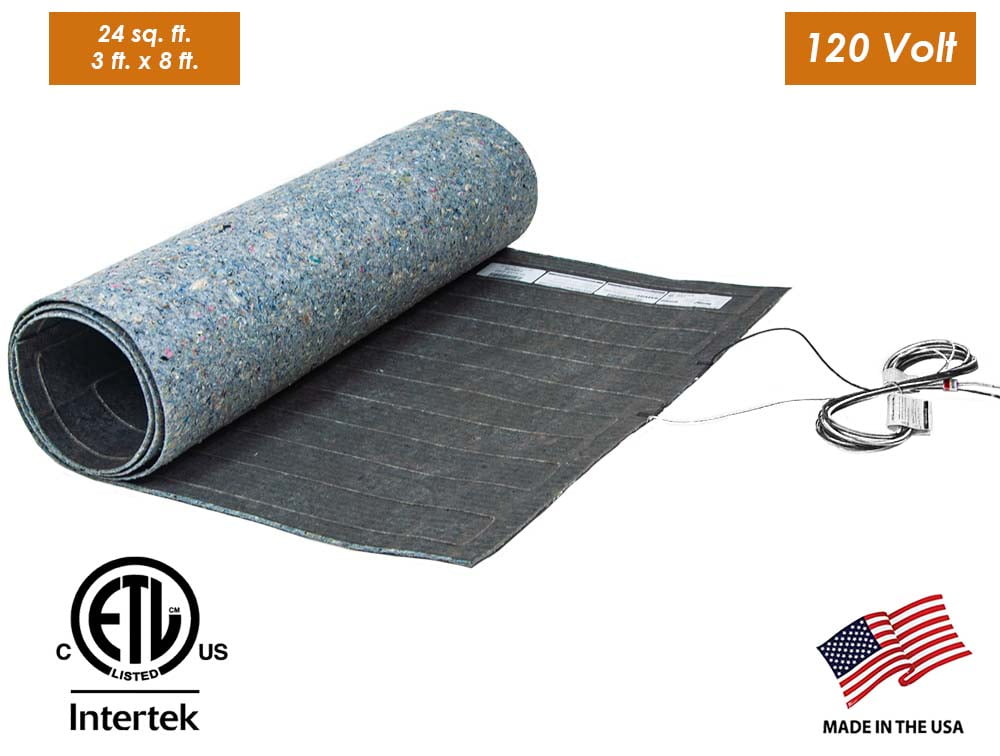 24 Sq Ft 120v Radiant Underfloor Heating Mat For Heated