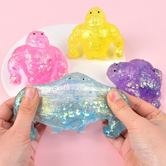 Soft Sticky Glitter Muscle Guy Squishy - Slow Rising Squishy Toys for Anxiety Relief, Sensory Fidget Toys for Desk Decor & Party Favors