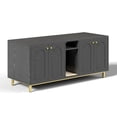 thumbnail image 2 of Cabinet Cat Litter Box Enclosure Black Color Large Capacity Double Magnetic Door Design Litter Box Furniture Enclosure Cabin with Scratching Pad, 2 of 7