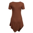thumbnail image 3 of Made by Johnny Women's V-Neck Asymmetrical Tunic Top XL RUST, 3 of 6