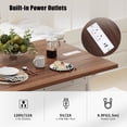 thumbnail image 5 of 46.5" Large Kitchen Island on Wheels with Drape of Beads, Power Outlet, Adjustable Shelves, Sturdy Kitchen Cart with Drop Leaf, 3 Doors, 3 Drawers and Built-in Iron Shelf for Dining Room, White, 5 of 10