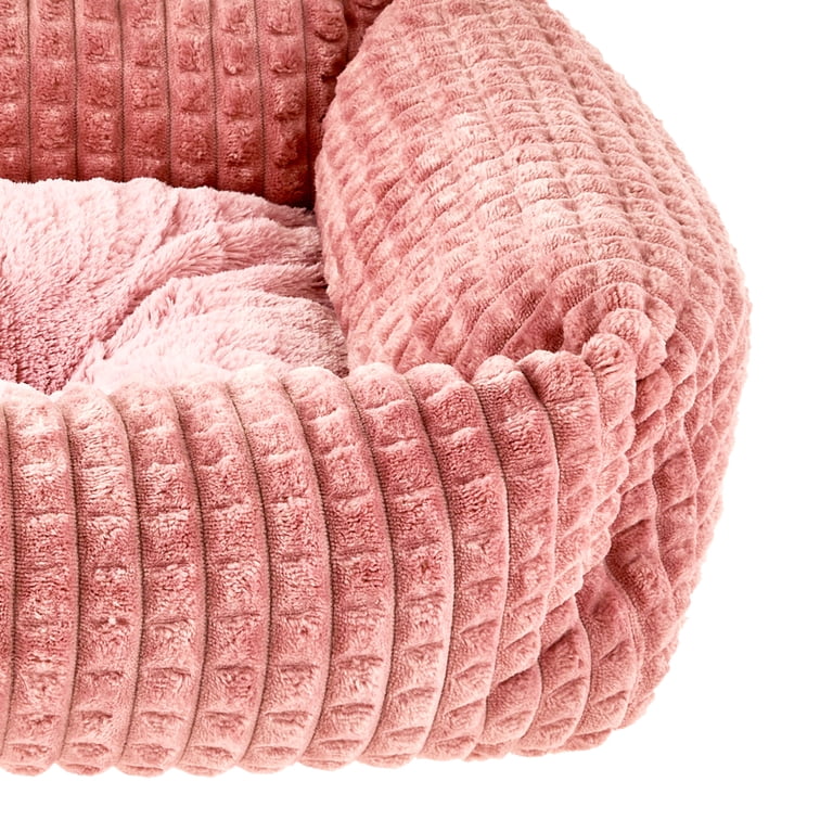 Vibrant Life Medium Flannel Waffle Bolster Bed, Pink photo 4