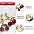 thumbnail image 3 of 2 Pieces Different Styles Cherry Bag Charms, Red Glitter Cherry Keychain with Gold/Green Leaf, Cute Cherry Key Chain Accessories for Purse Women Handbags Car, 3 of 7