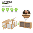 thumbnail image 6 of Magshion 45.5" Wooden Chicken Coop Rabbit Hutch, Fir Wood Pet Cage Small Animal Poultry Cage Run with 2 Access Areas, Foldable Pet House Outdoor Large Hen House (Natural), 6 of 10
