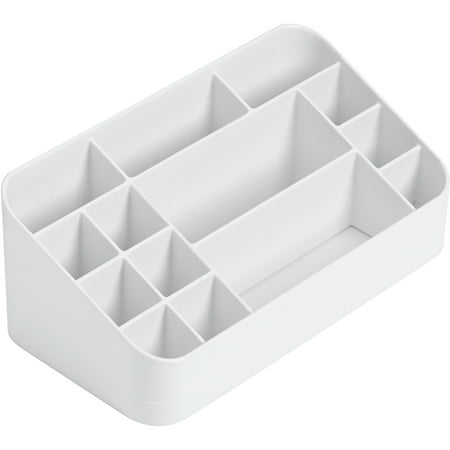 InterDesign Clarity Cosmetic Organizer for Vanity Cabinet to Hold Makeup, Beauty Products, Lip Sticks, White