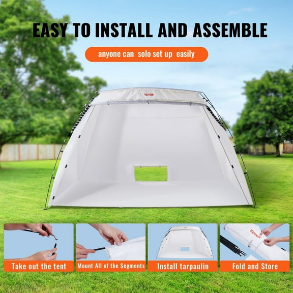 Heavy-Duty 10x7x6ft Spray Paint Tent, Portable Paint Booth with Floor & Mesh Screen - Ideal for Furniture DIY & Hobby Painting